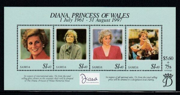 Samoa Diana, Princess Of Wales Mnh Souvenir Sheet