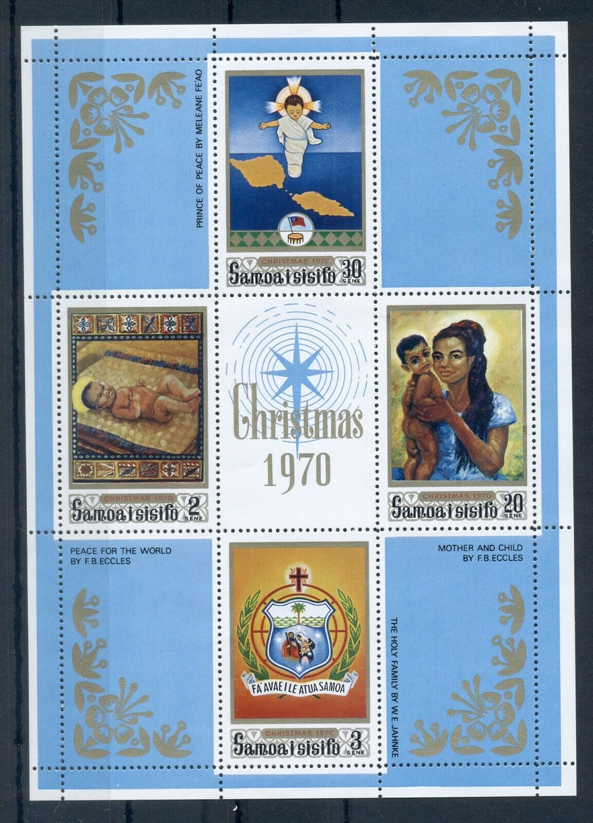 Samoa *1970 * M/sheet (4 Stamps) * Mnh** Christmas - Paintings - Mi. Bl2