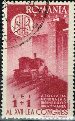 Romania Agriculture Collective Farm Tractor Wheat Stamp 1951 A-24