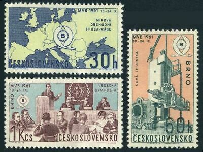 Czechoslovakia 1060-1062,mnh.mi 1283-1285. Trade Fair,brno-1961.boring Machine,