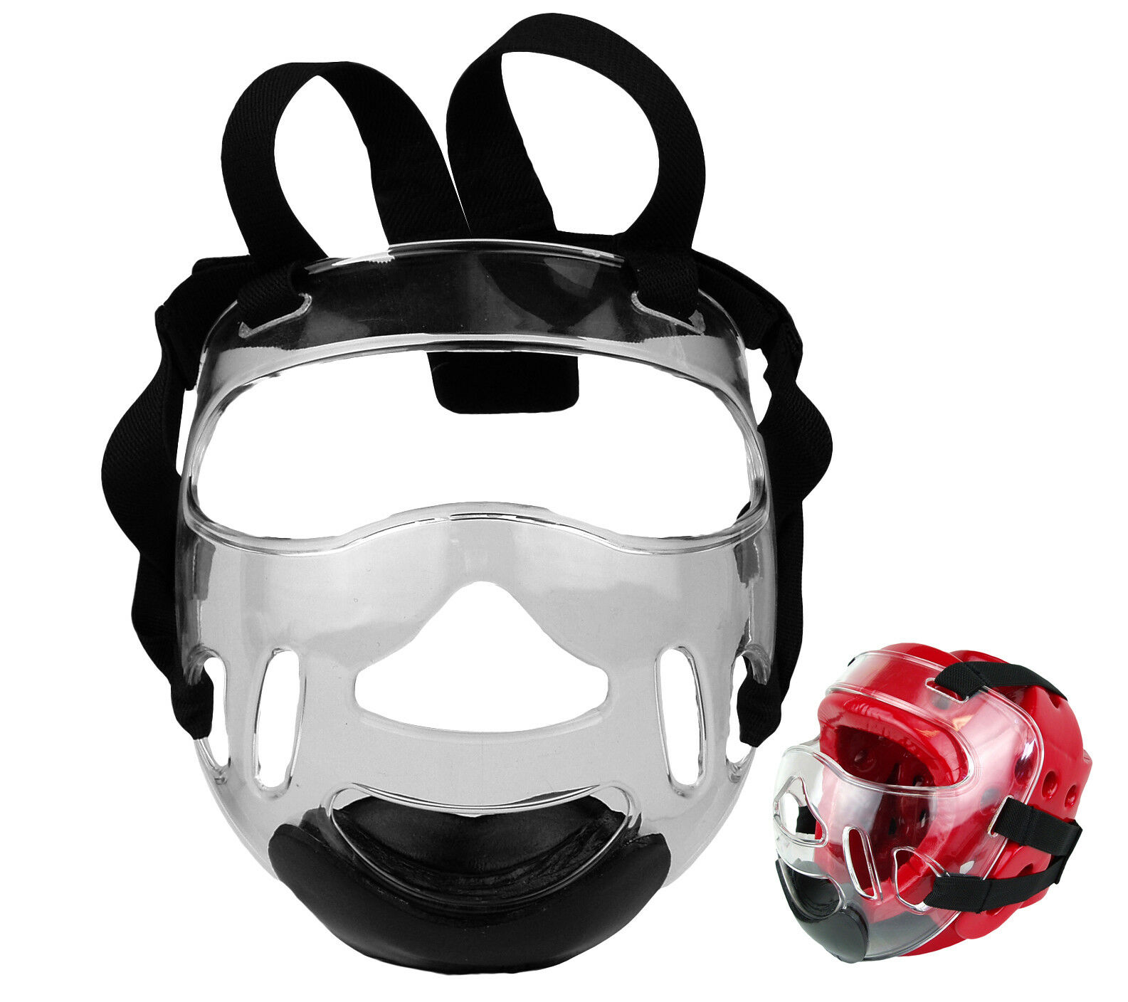 New Martial Arts Clear Face Shield Mask For Sparring Head Gear