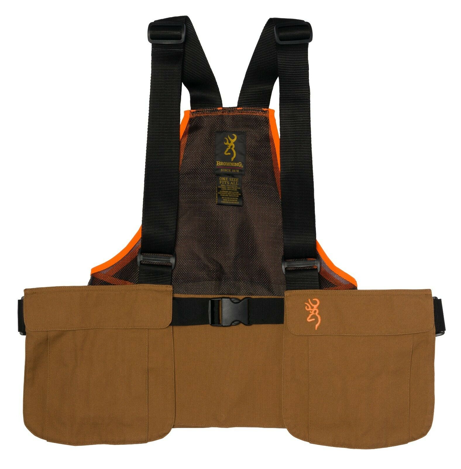 Browning Upland Strap Shooting Vest Blaze/khaki - Osfm