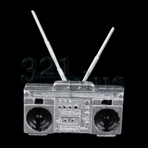 1:12 Scale Modern Dollhouse Miniature Radio Boom Box Ghetto Blaster Stereo Metal