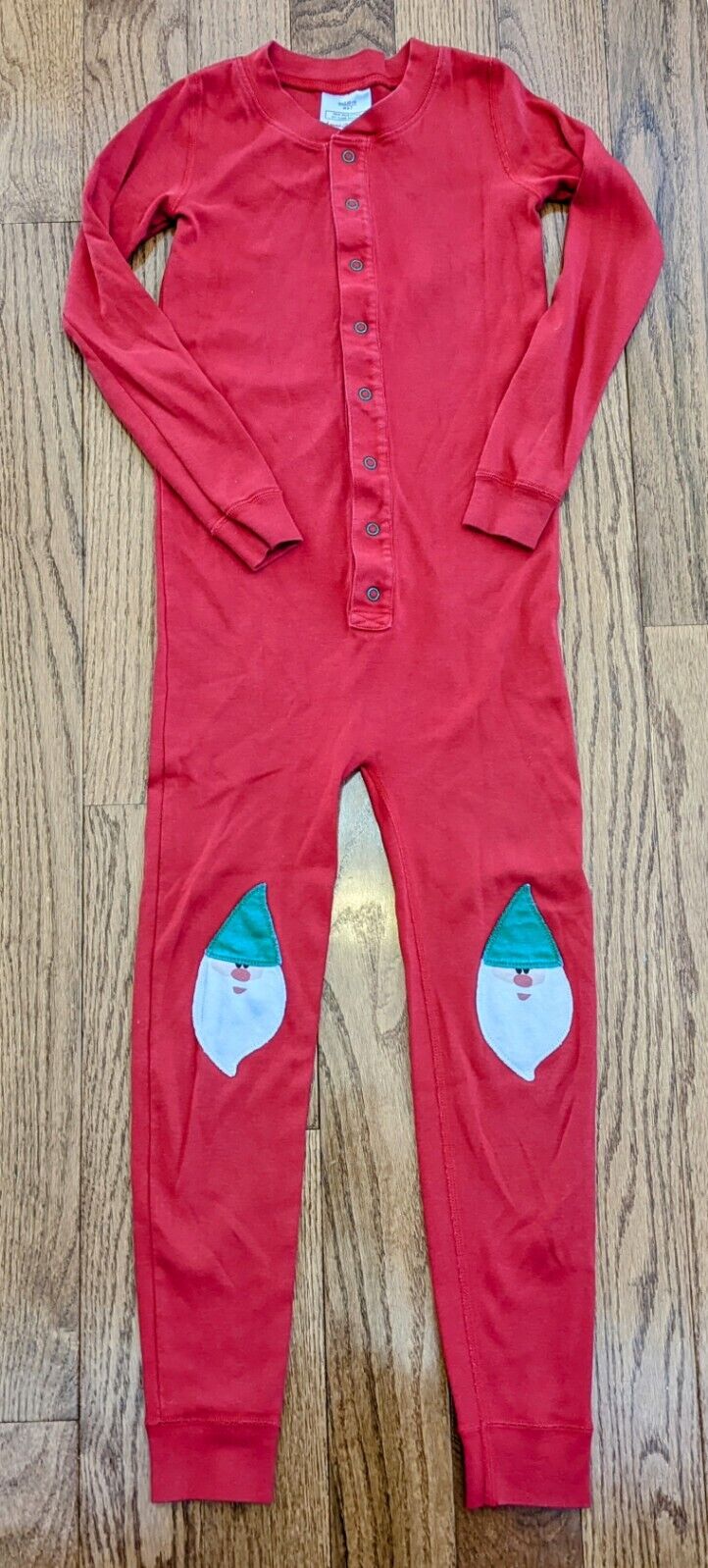 Hanna Andersson Red One Piece Pajamas Size 120 Us 6-7 Gnome Holiday Christmas