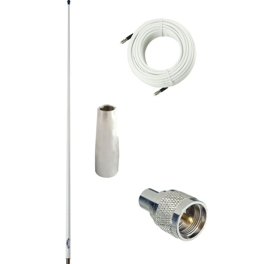 Glomex 4' Glomeasy Vhf Antenna 3db W/fme Termination, 6m Coaxial Cable, Ra300...