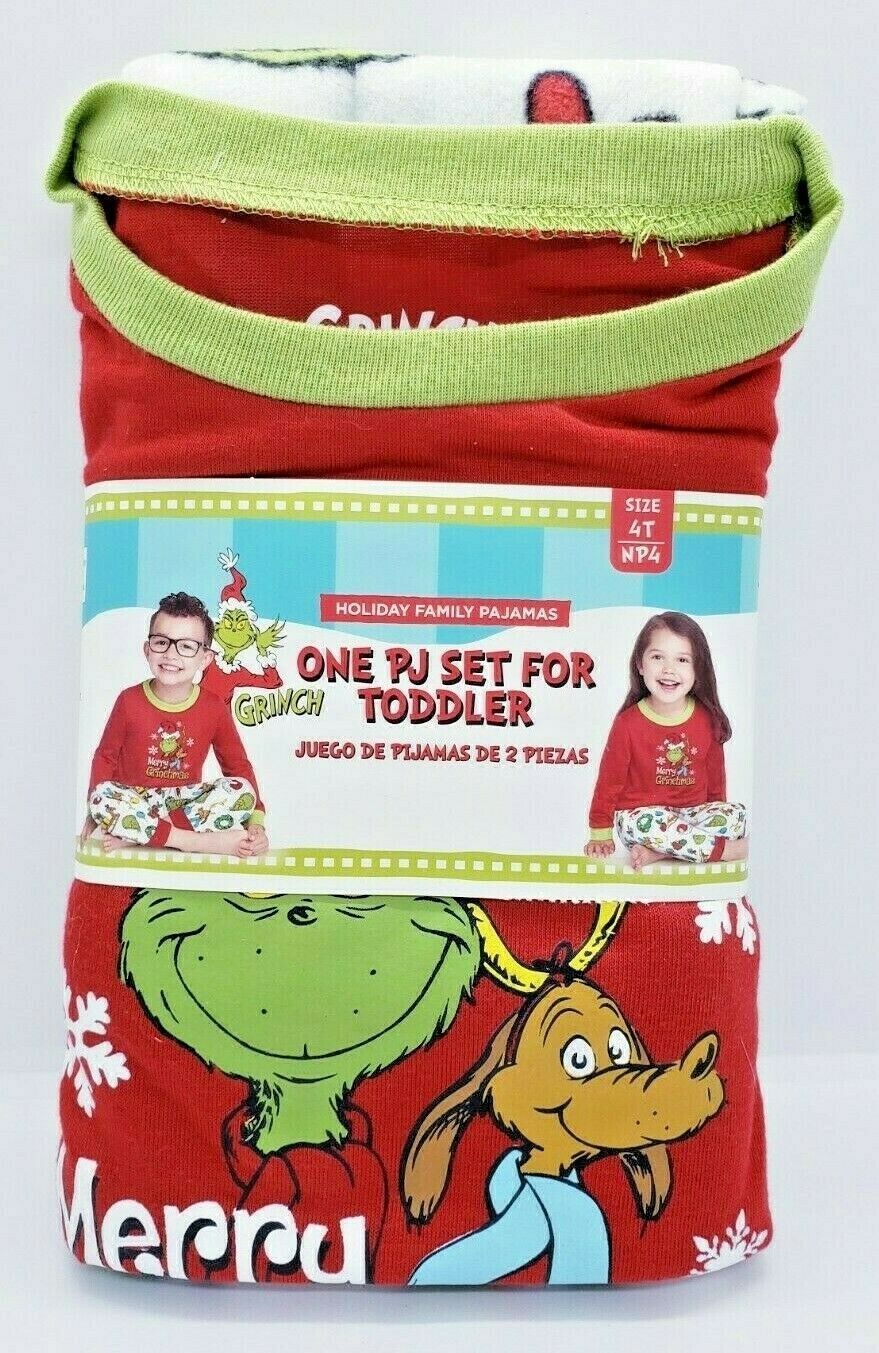 Merry Grinchmas Toddler Grinch Christmas Pajama Pj Set Size 4t Nwt