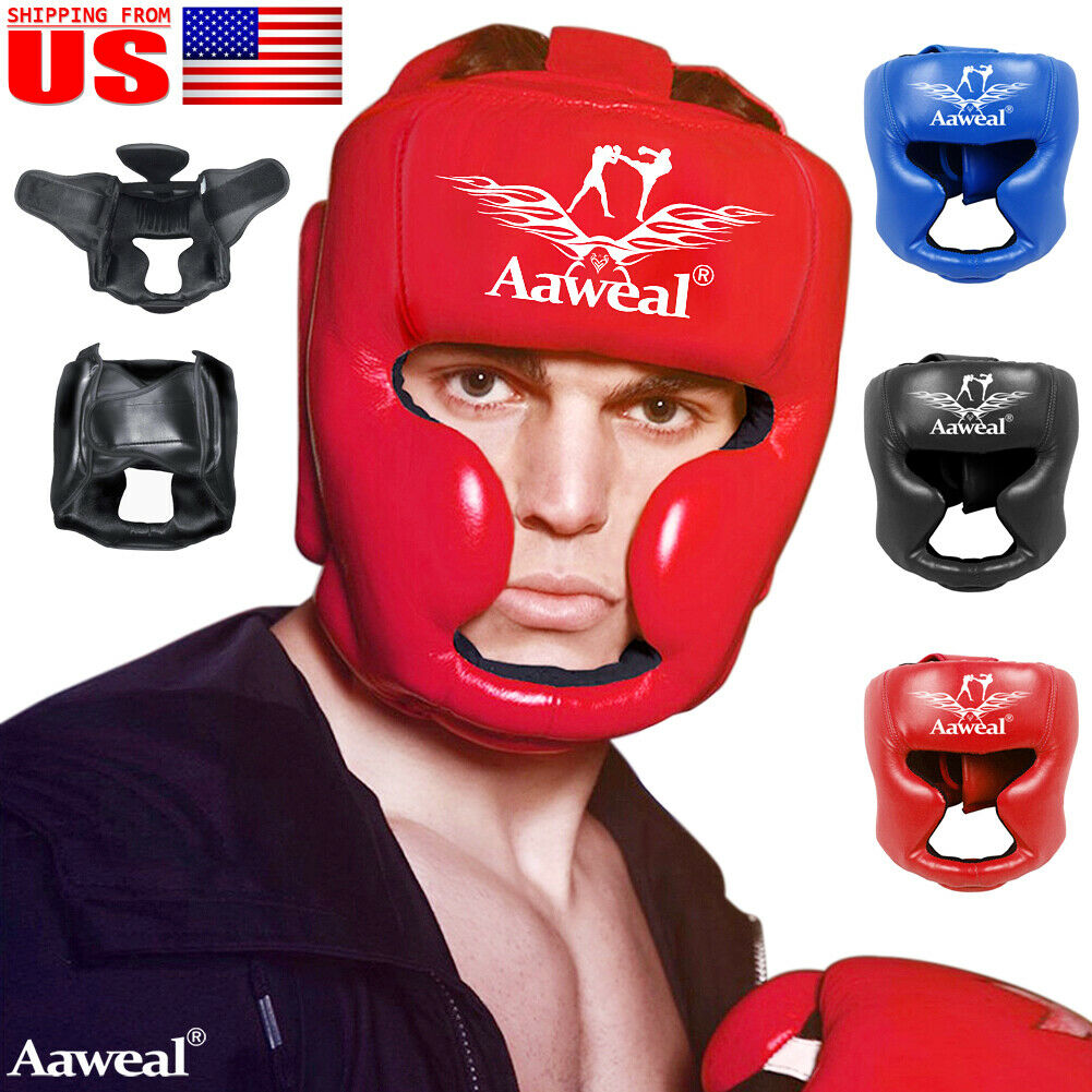 Boxing Headgear Head Guard Mma Face Helmet Kickboxing Training Protective Gear