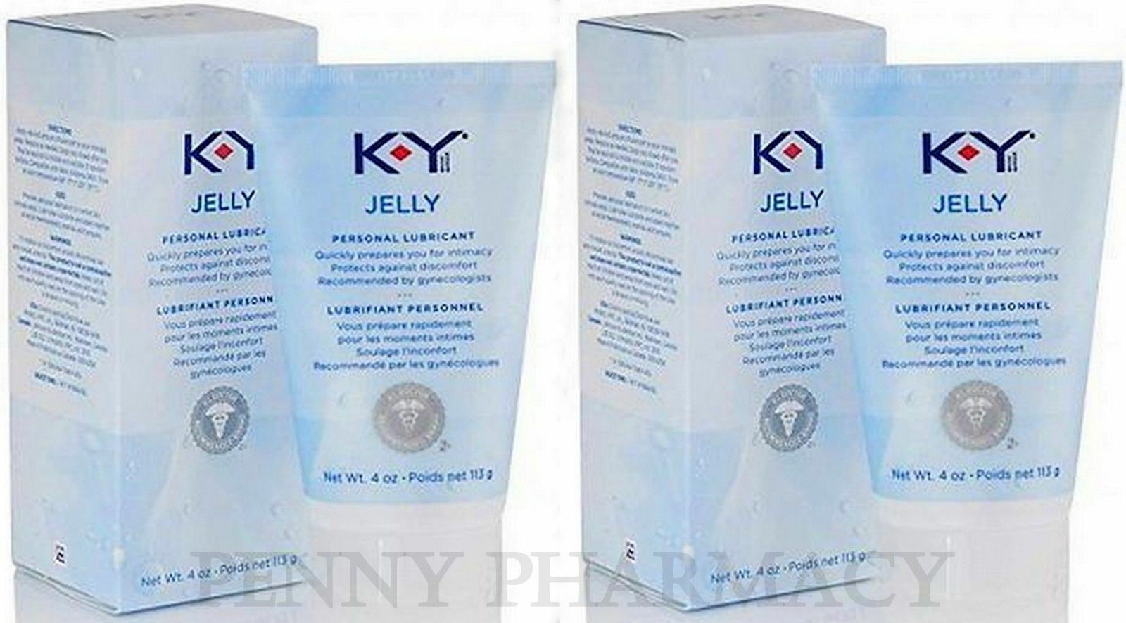 K-y Ky Jelly Personal Lubricant 4oz ( 2 Pack )  New Look!  Freshest Supply!!