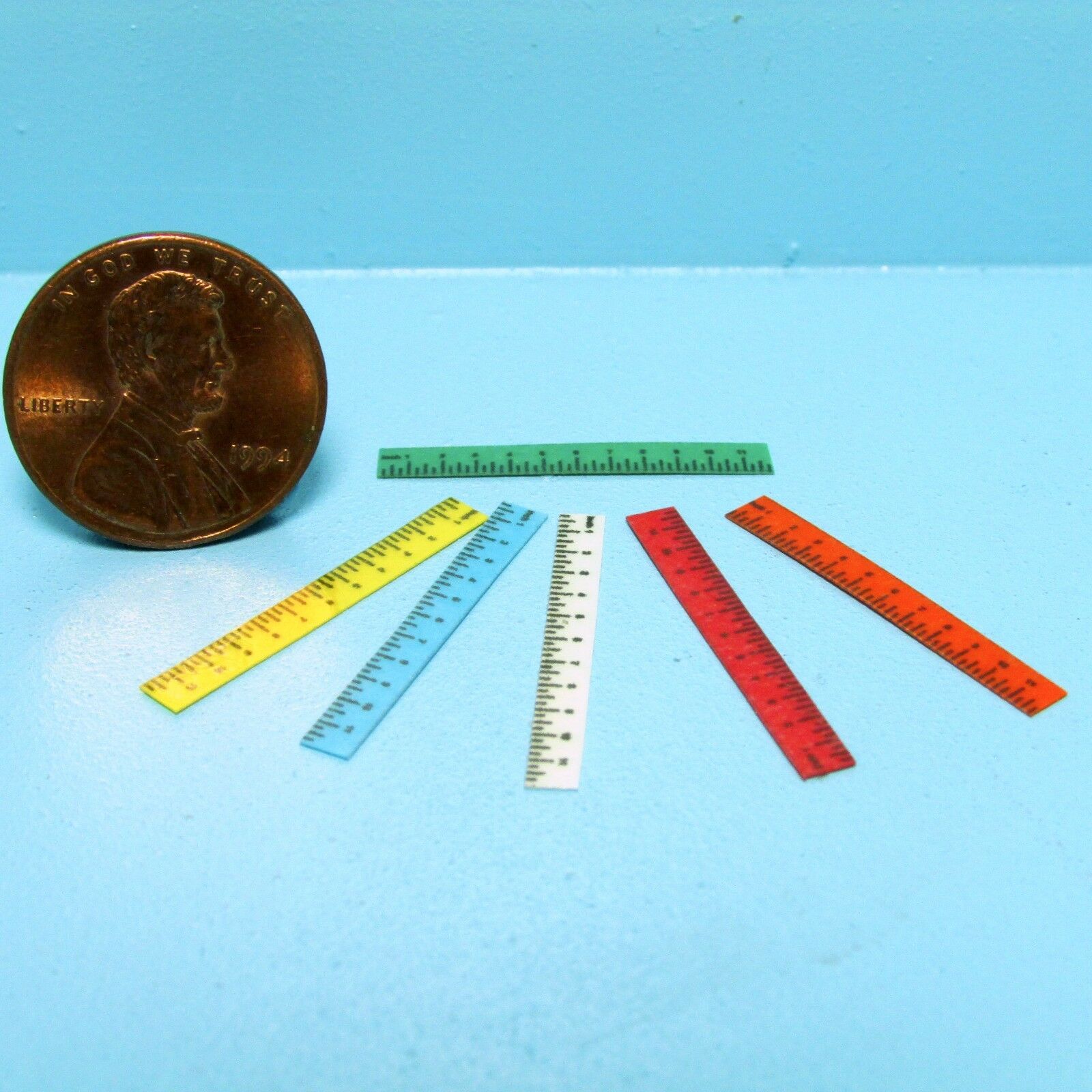 Dollhouse Miniature Replica 1:12 Office Desk Ruler In Various Colors Hr57010