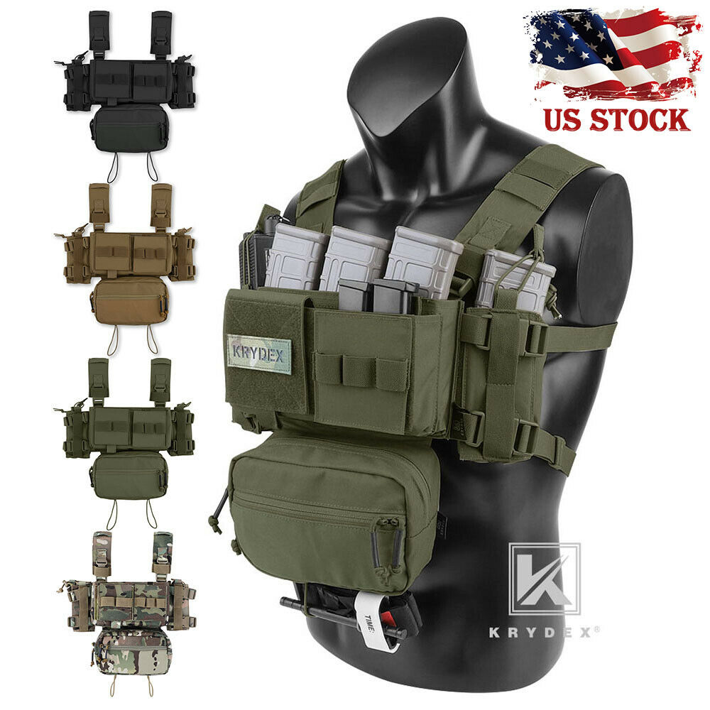 Krydex Mk3 Mk4 Micro Fight Chest Rig Chassis Tactical Carrier W/ Magazine Pouch