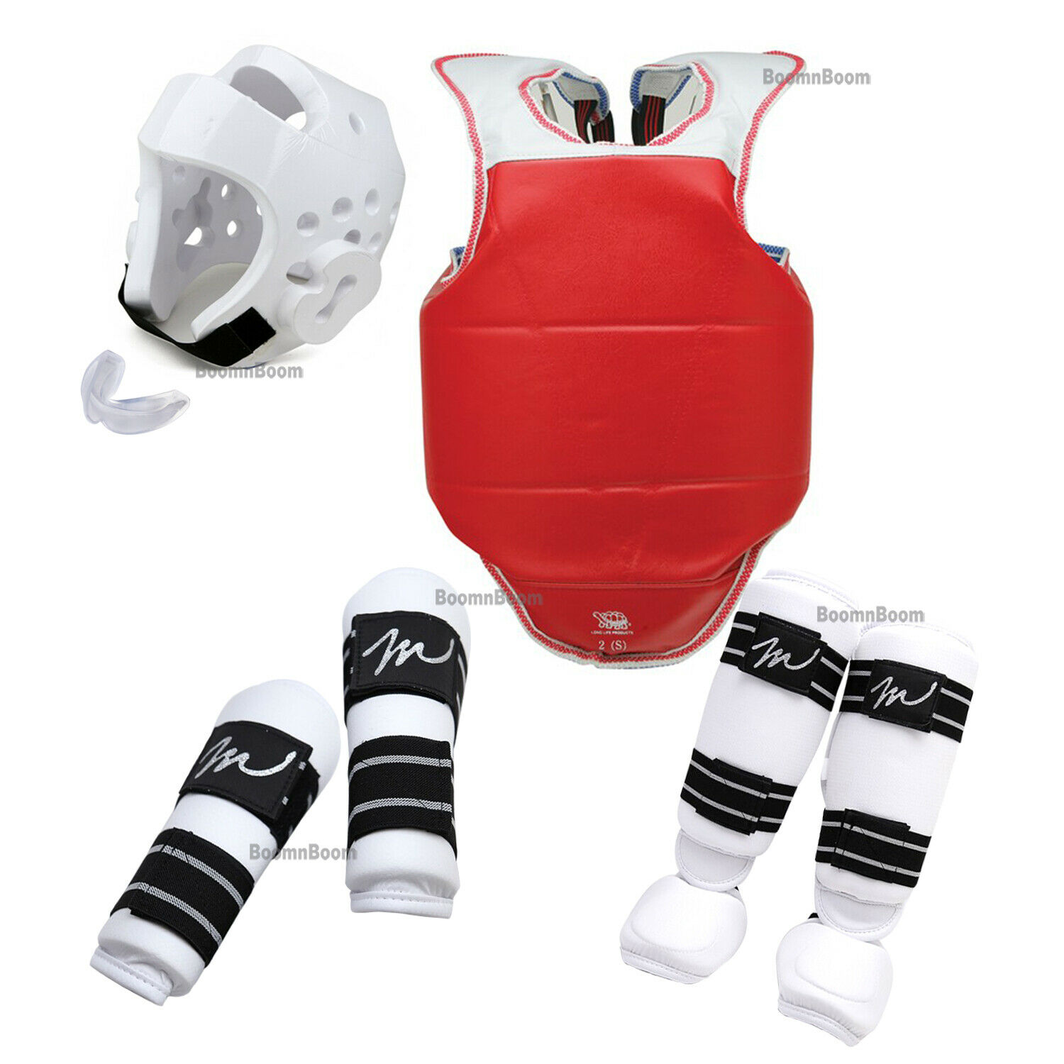Taekwondo Sparring Gear Set Kid's 7 Pc Complete Deluxe Karate Protectors Guards