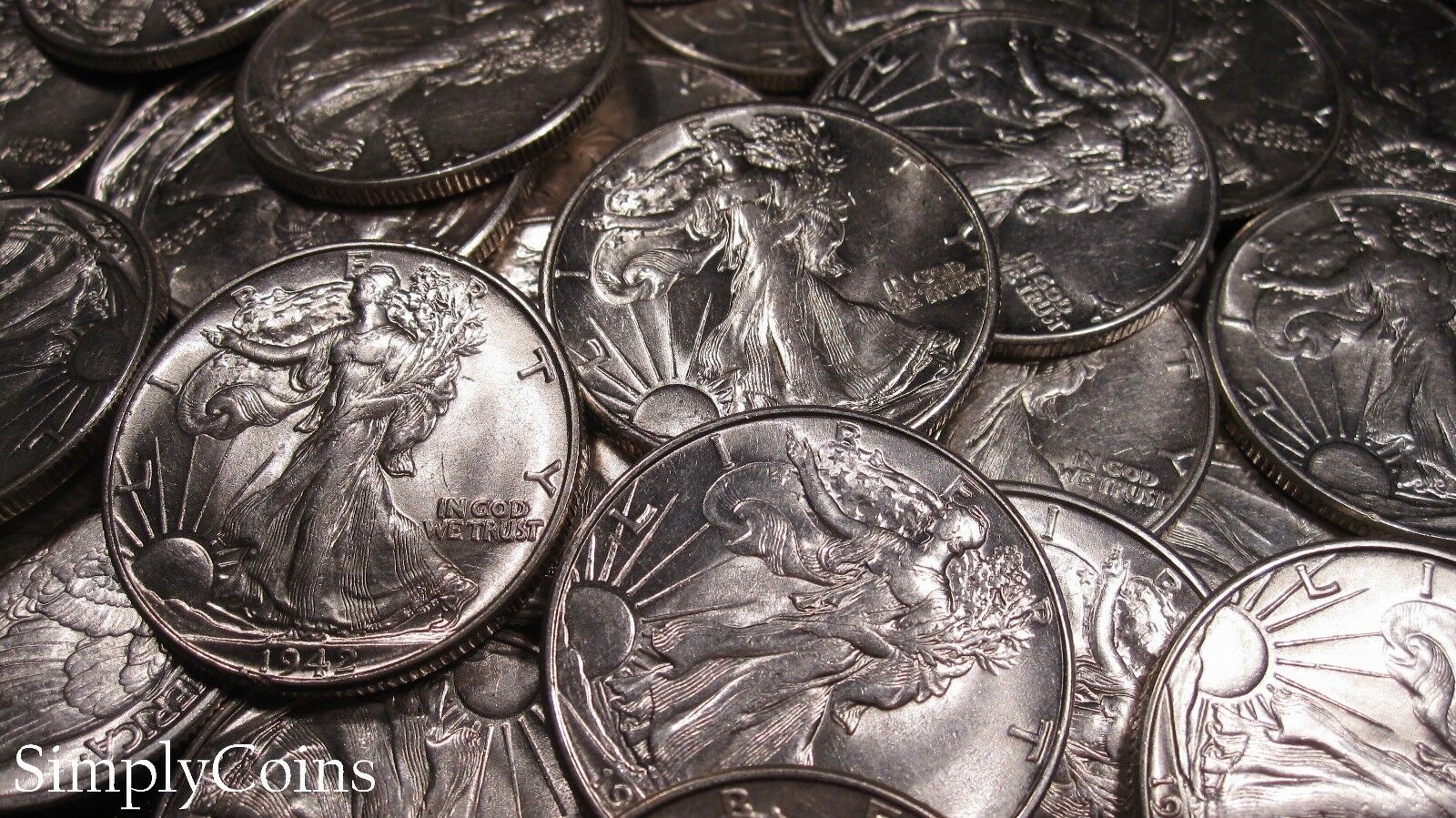 (1) Mixed Date Au About Uncirculated Walking Liberty Silver Half Dollar Coin Mq