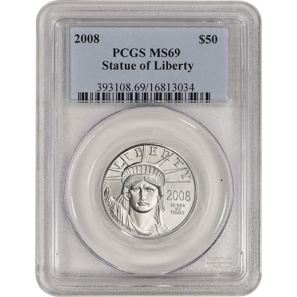 2008 American Platinum Eagle 1/2 Oz $50 - Pcgs Ms69