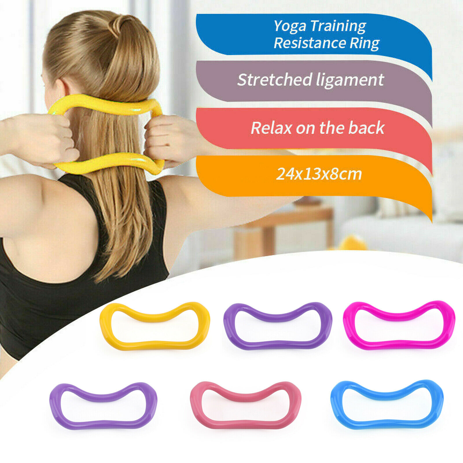 Yoga Circle Stretch Resistance Ring Pilates Bodybuilding Fitness Workout