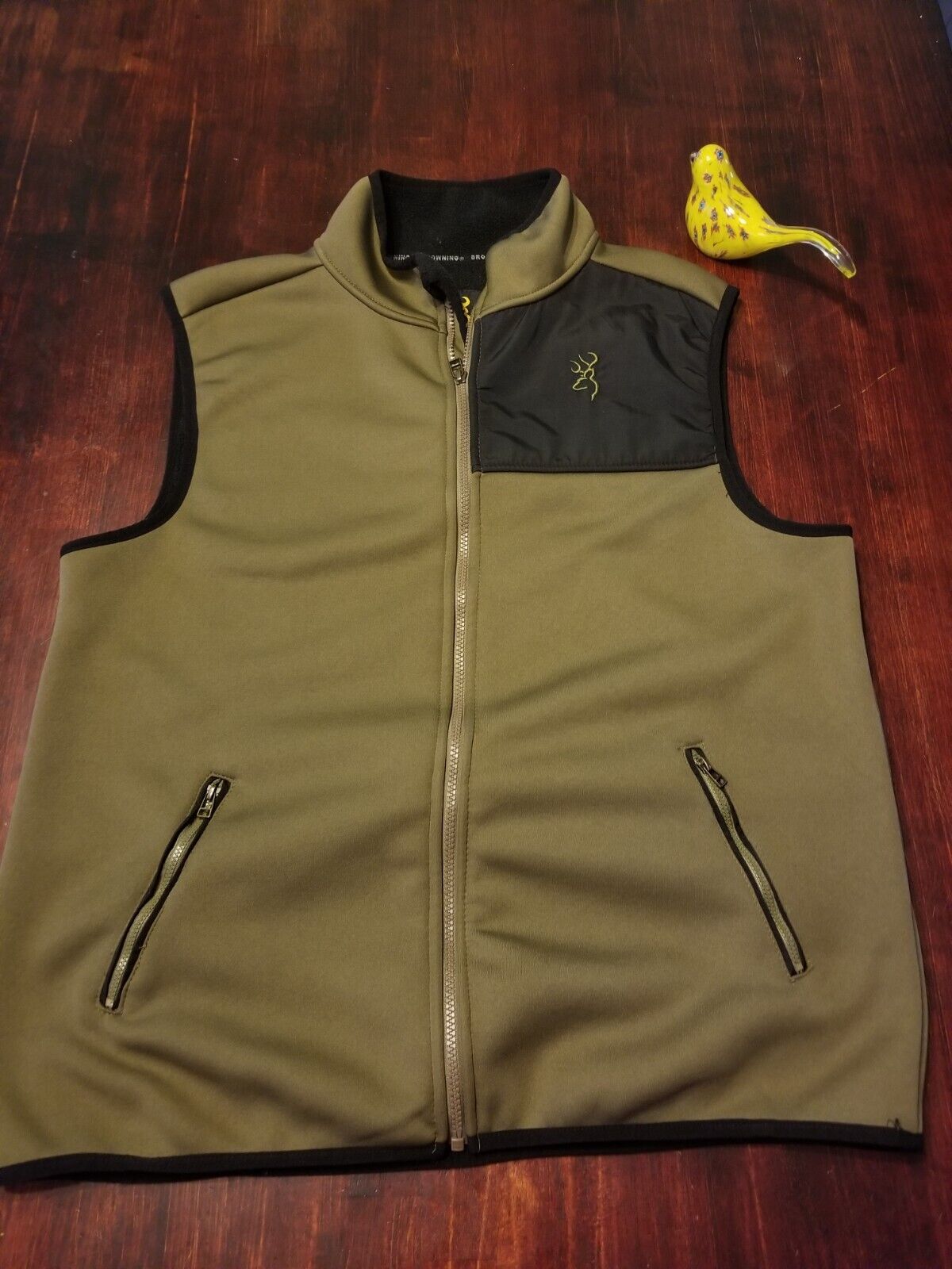 Browning Men's Green & Black Polyester Hunting Vest Sz L