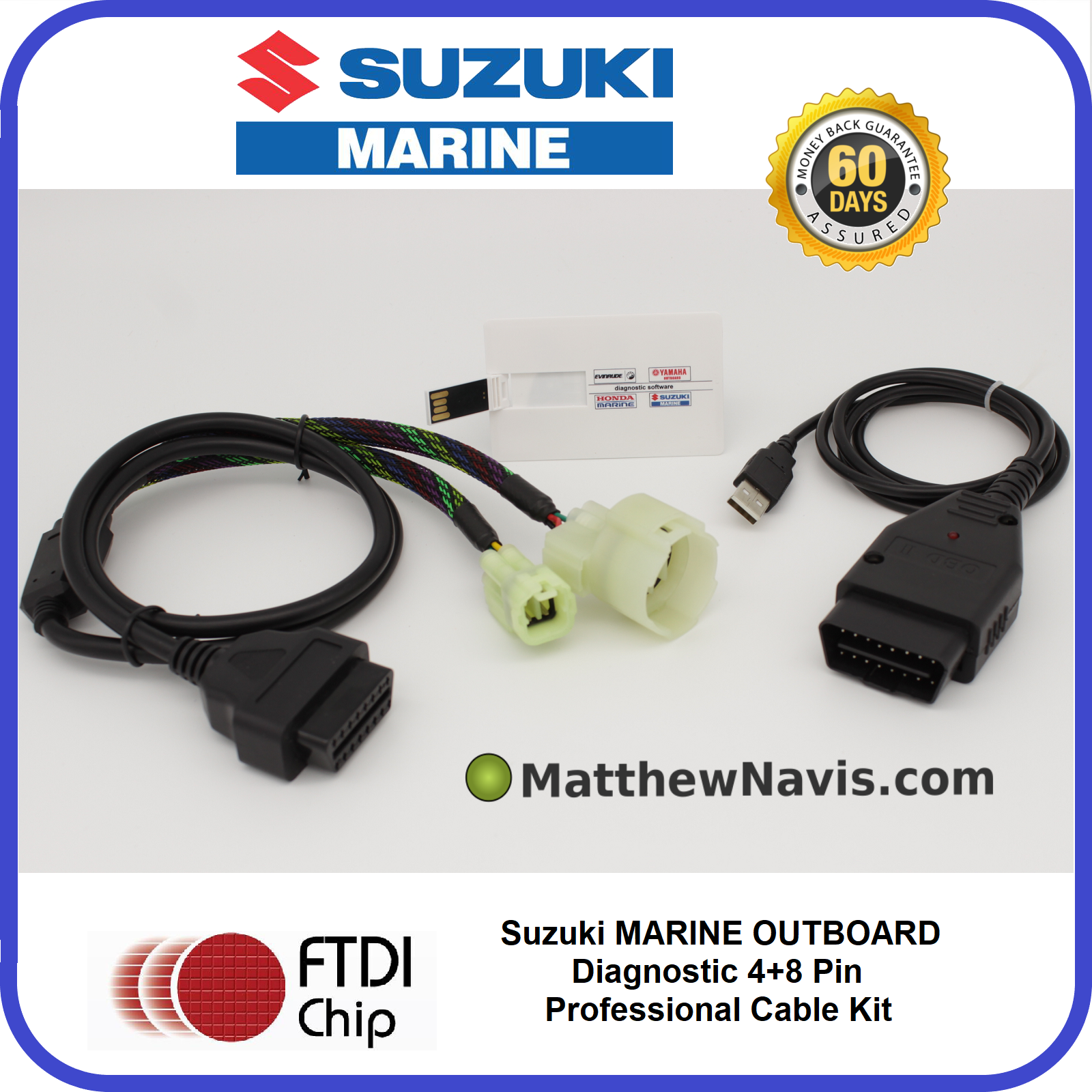 Suzuki Marine Outboard Professional Diagnostic Cable Kit And Software Sds 8.50