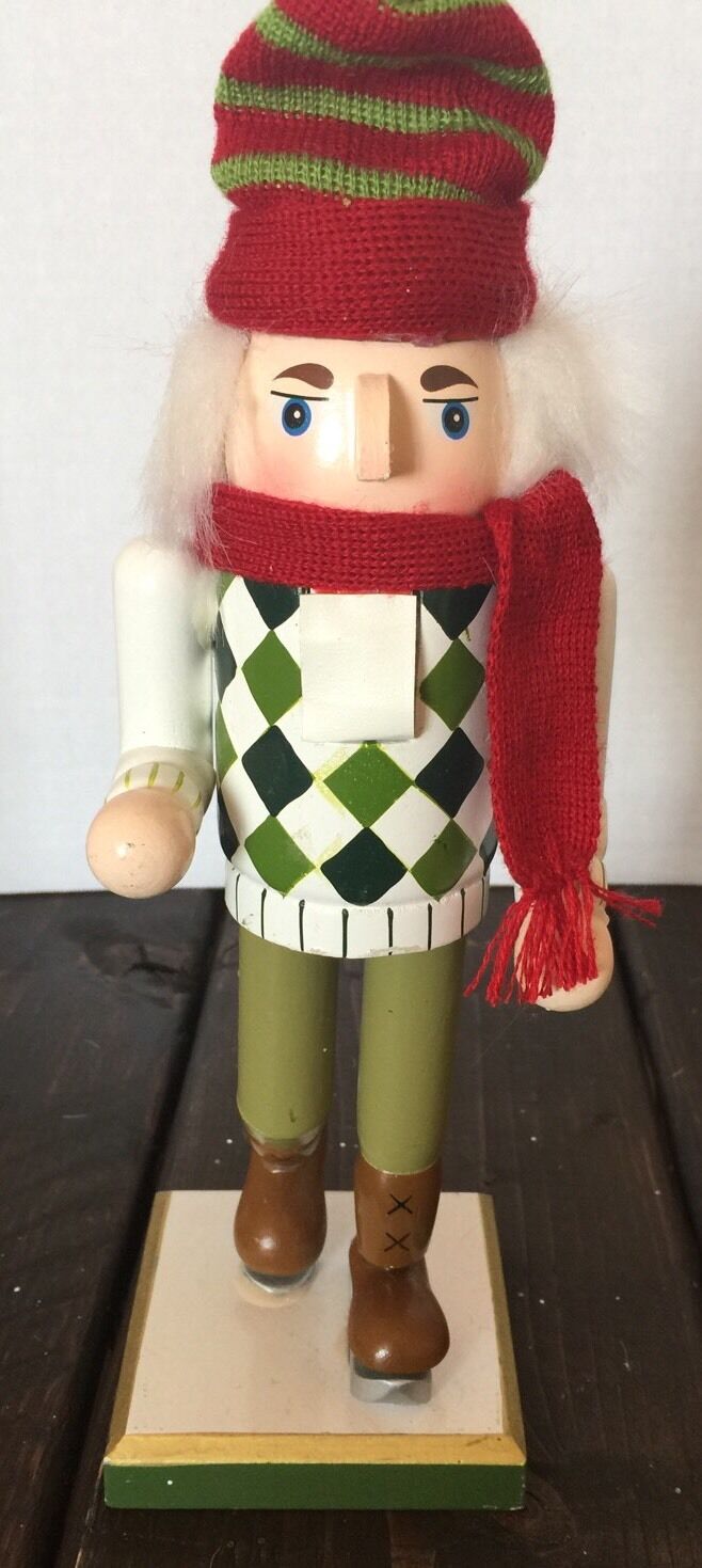 Mr. Professor In Argyle Sweater Wooden Nutcracker  Collectible Holiday Decor