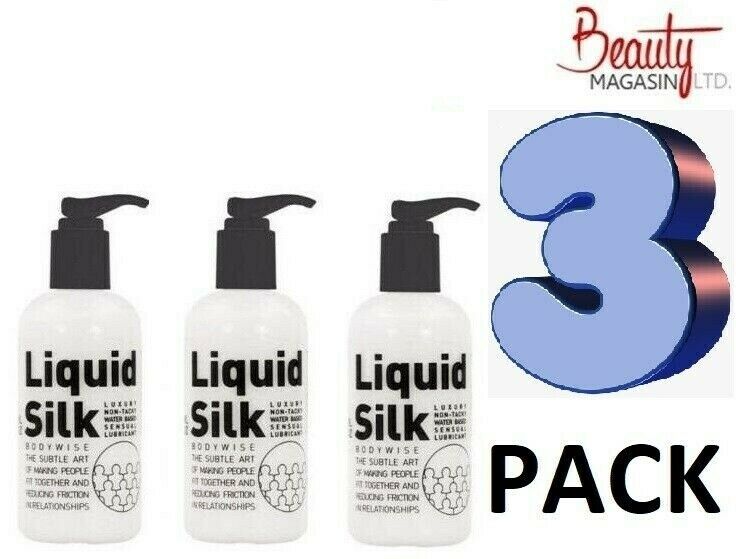 3 X Liquid Silk Water Based Lubricant 250ml - Free Shipping