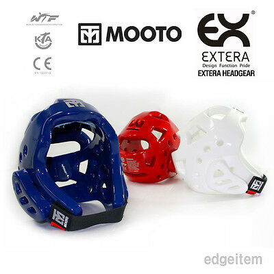Mooto Extera Head Gear Taekwondo Guards Red / Blue / White Headgear Wtf