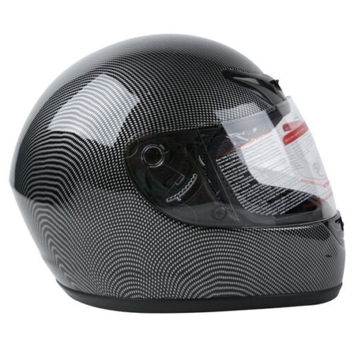 New Adult Carbon Fiber Flip Up Full Face Motorcycle Helmet Street Bike S~xxl