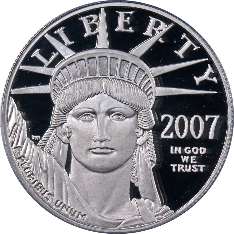 2007-w Platinum American Eagle $100 Pcgs Pr70 Dcam Blue Label