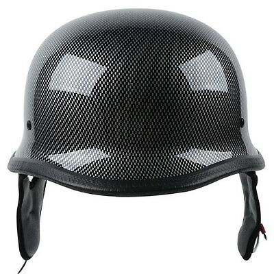 Dot Carbon Fiber Wwii German Style Motorcycle Half Helmet M/l/xl For Cruiser Atv