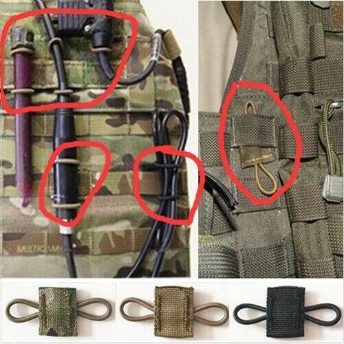 3* Tactical Molle Ribbon Buckle Binding Retainer For Ptt Antenna Stick Pipe Tube