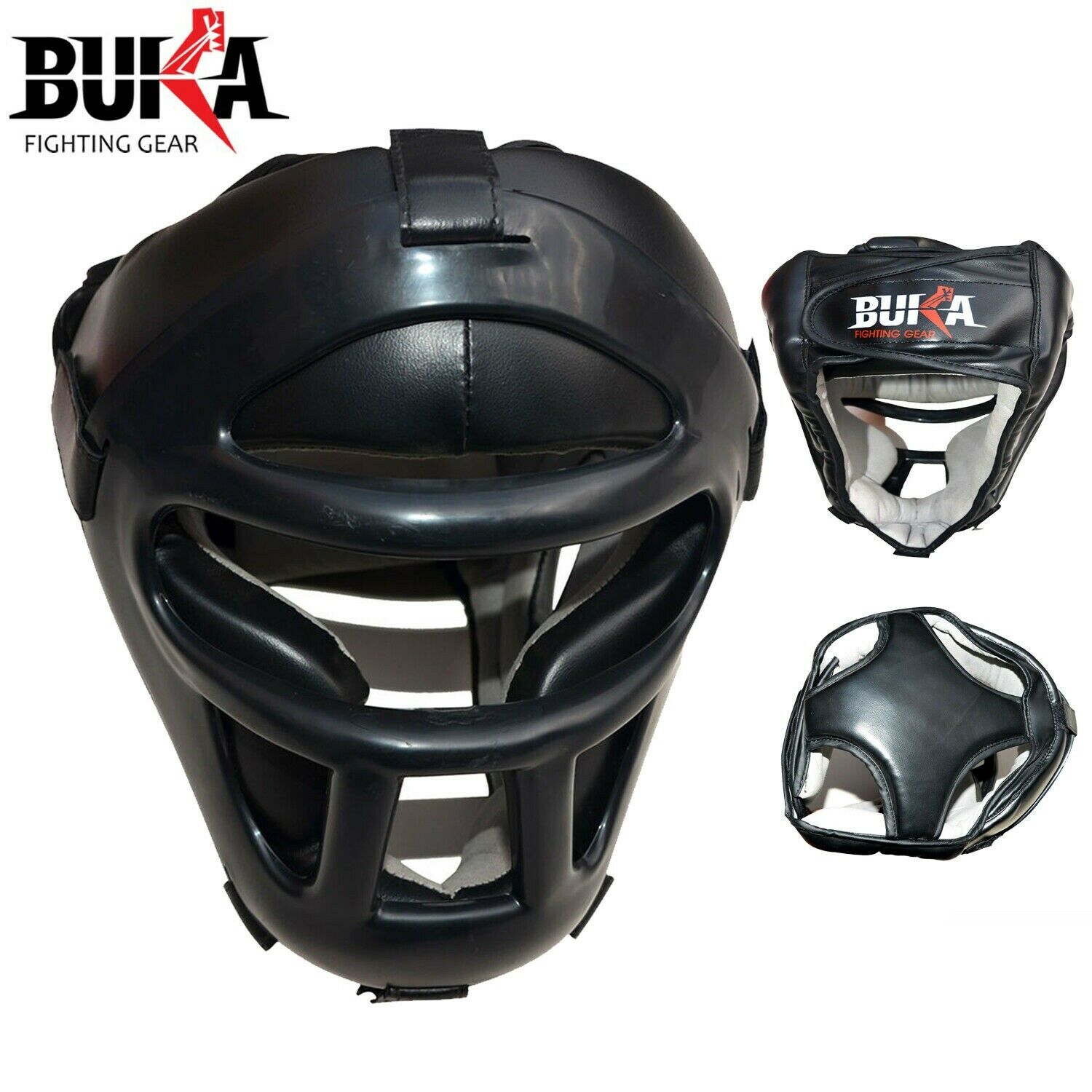 Buka Head Guard Premium Synthetic Leather Mma Boxing Head Gear Ufc Wrestling New