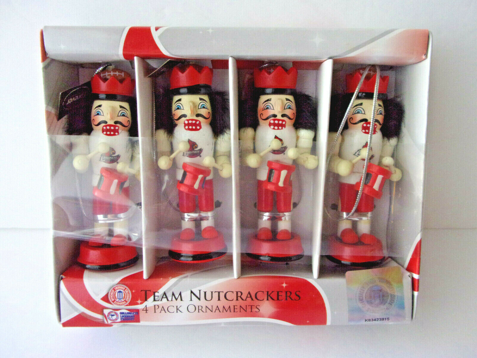 Arizona Cardinals Nutcracker Ornaments 4 Pc Set 4" Tall New In Box
