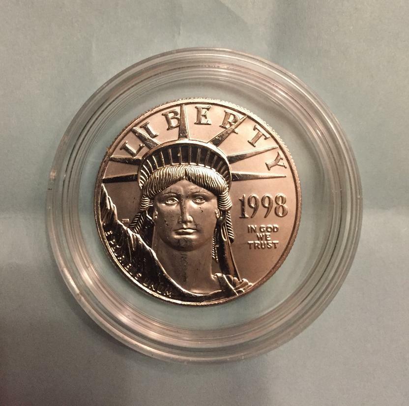 1998 $100 Platinum Eagle Statue Of Liberty * Low Mintage *